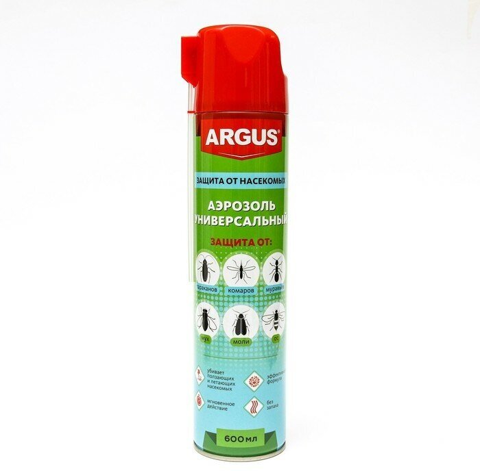ARGUS Аэрозоль от всех видов насекомых "Argus MAX" , дихлофос, без запаха, 600 мл