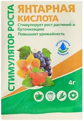 Биостимулятор роста растений "Янтарная кислота", БиоМастер, 4 г, 5 штук