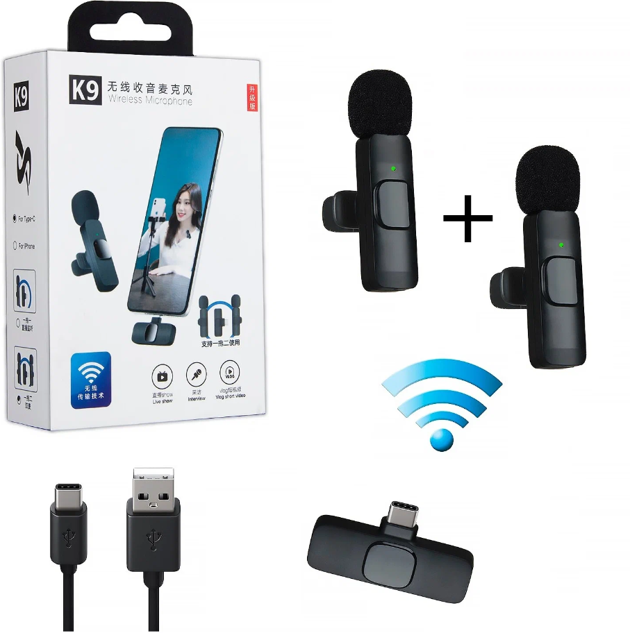 Комплект микрофонов петличных Bluetooth Type-C / Беспроводные петличные микрофоны Wireless Bluetooth Microphones Type-C