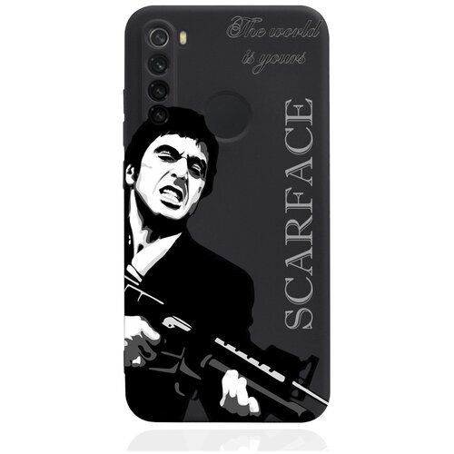 черный силиконовый чехол musthavecase для xiaomi 12 lite scarface tony montana лицо со шрамом для сяоми 12 лайт Черный силиконовый чехол MustHaveCase для Xiaomi Redmi Note 8 Scarface Tony Montana/ Лицо со шрамом