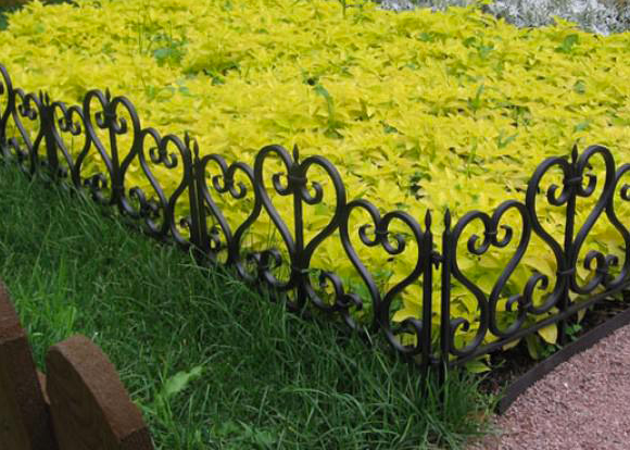 Забор декоративный МастерСад Ажурное черный 3 метра / Ограждение садовое бордюр для сада огорода клумб грядок / пластиковый