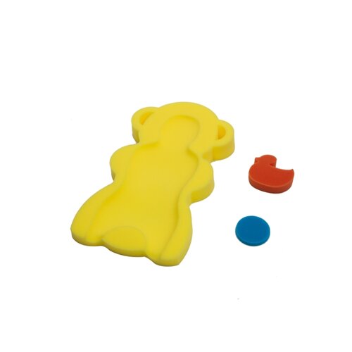 фото Набор для купания "everflo", 2 губки, матрасик для ванны, цвет желтый