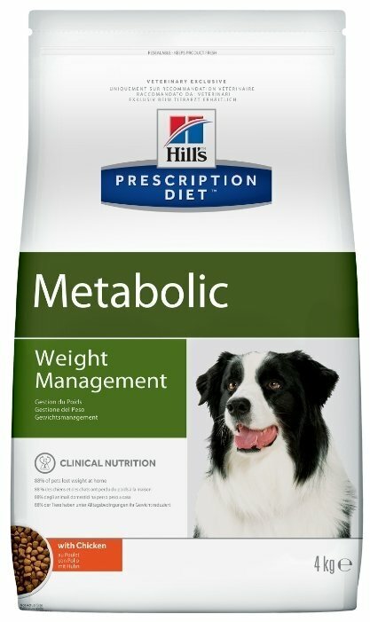 Сухой корм для собак Hill's Prescription Diet Metabolic, при избыточном весе, курица 4 кг