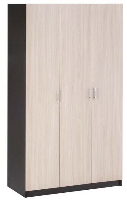 фото Клик Мебель Шкаф трёхстворчатый Бася, Венге/Дуб молочный