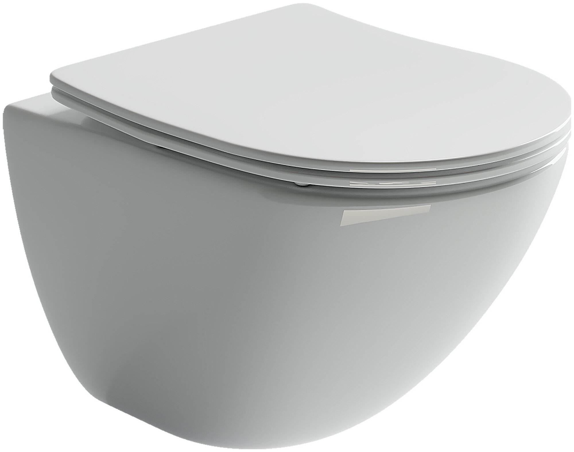 Чаша унитаза подвесная Ceramicanova Mono Rimless CN1905, с сиденьем микролифт с горизонтальным выпуском белый
