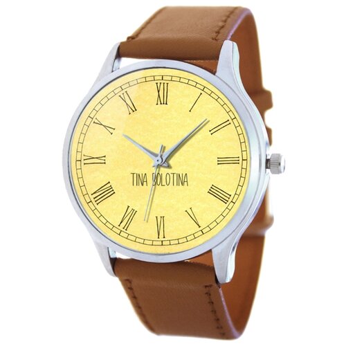 фото Наручные часы tina bolotina римские жёлтые extra (ex-025)