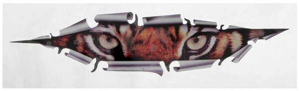 Наклейка на авто 3D, светоотражающая, "Тигр", 21×5 см
