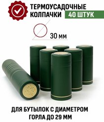 Термоусадочный колпачок 65x30 мм Зеленый 40шт.