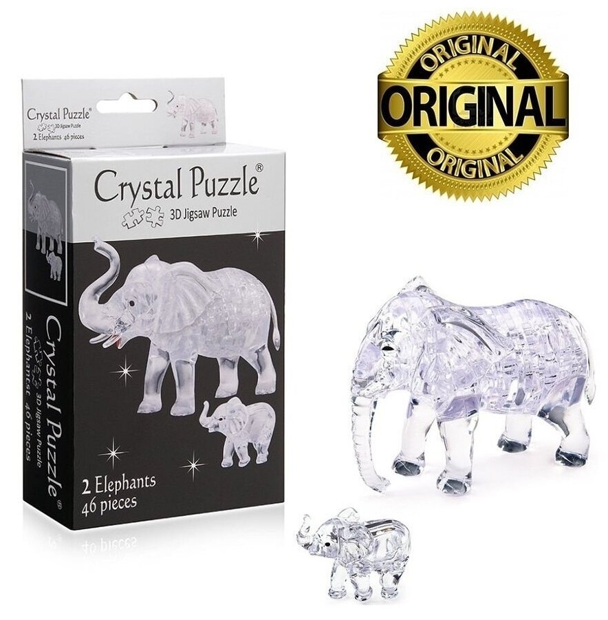 3D головоломка Два слона (90235) Crystal Puzzle - фото №10