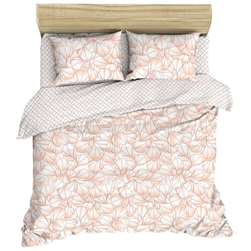 фото Постельное белье 2-спальное макси василиса французский стиль розовое сияние, перкаль розовый/белый