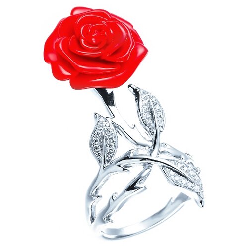 фото Element47 кольцо из серебра 925 пробы с кубическим цирконием и пластиком ml12482a_ko_001_wg, размер 16.25