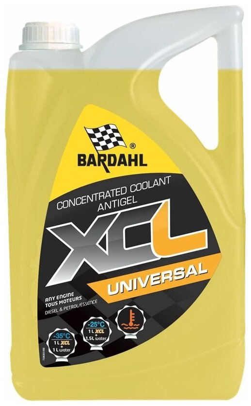 Антифриз BARDAHL XCL UNIVERSAL, концентрат G12+ 5 л