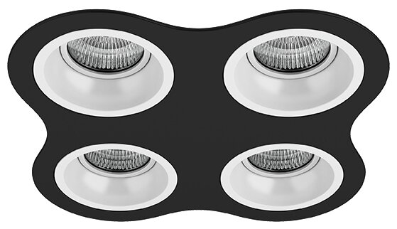 D64706060606 Встраиваемый точечный светильник Domino Round Lightstar (комплект из 214647+214606+214606+214606+214606) - фото №1