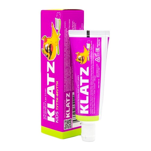 Зубная паста Klatz Kids Тутти-фрутти 5-11 лет 40 мл 165₽