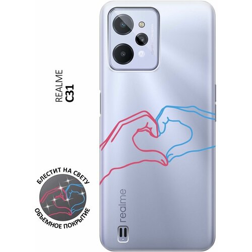 Силиконовый чехол на realme C31, Рилми С31 с 3D принтом Fall in Love прозрачный силиконовый чехол на realme c31 рилми с31 с 3d принтом cats in love прозрачный