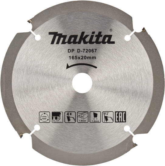 Диск пильный Makita для цементно-волокнистых плит, 165x20x1.4x4T