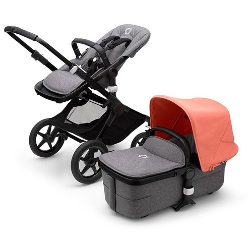 Детская коляска 2 в 1 Bugaboo Fox3 Black/Grey melange/Sunrise red