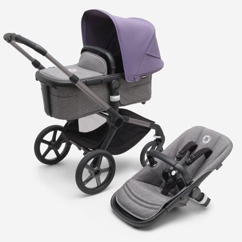 Детская коляска 2 в 1 Bugaboo Fox5 Graphite/Grey Melange/Astro Purple