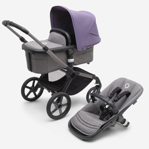 фото Детская коляска 2 в 1 bugaboo fox5 graphite/grey melange/astro purple