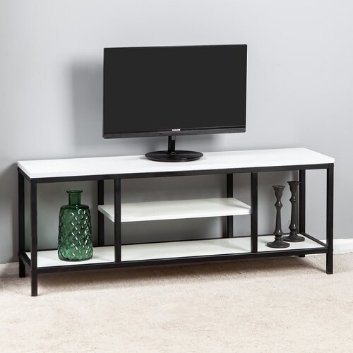 Тумба под ТВ Frame ЛДСП Белое тиснение черн Металл 1100х420х290 5562₽