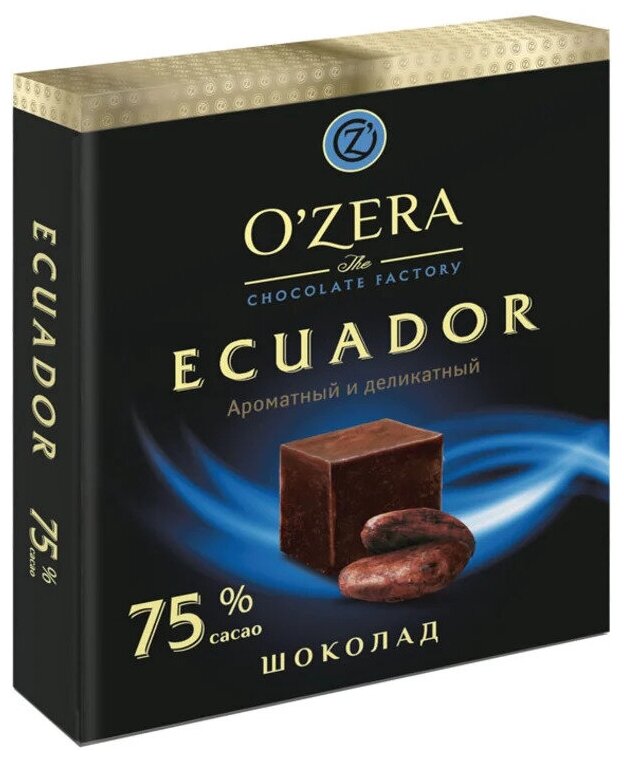 O Zera Шоколад в кубиках ECUADOR 75%, 90 г х 6 штук