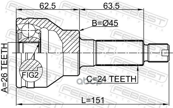 Шрус наружный задний Febest 0710-SX4R