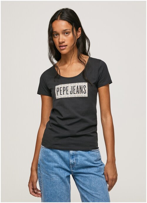 Футболка Pepe Jeans, хлопок, размер L, черный