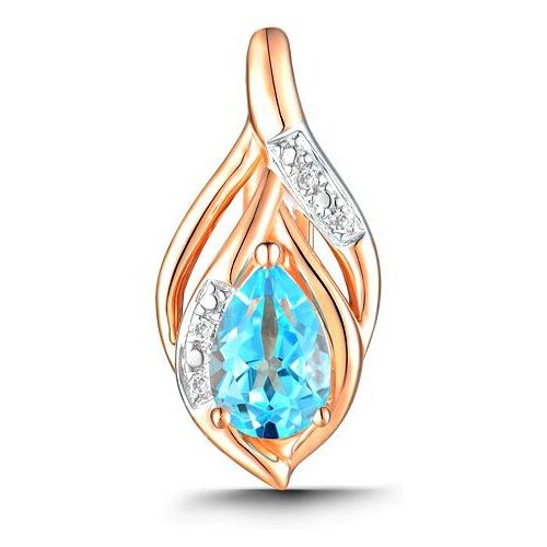фото Лукас подвеска с топазом и бриллиантами из красного золота p01-d-69011p001-r17