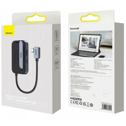 Baseus PadJoy 4-портовый адаптер-концентратор Type-C Темно-серый 399000₽