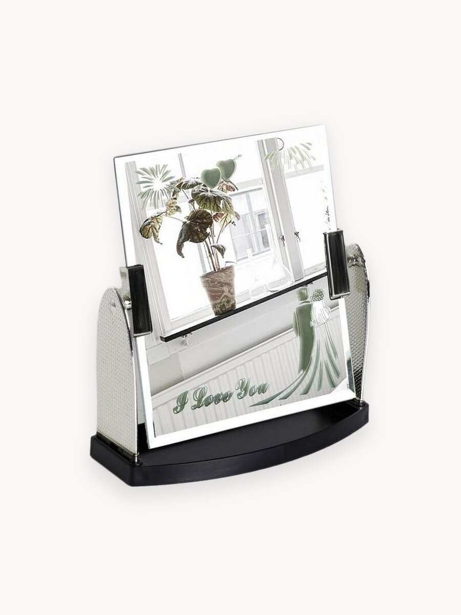 Зеркало настольное, зеркальная поверхность 15 × 17,5 см, цвет серебристый