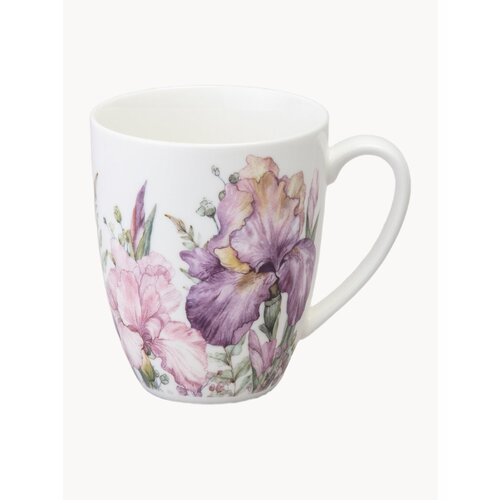 Кружка Lefard Irises 430 мл для кофе и чая фарфоровая белая с рисунком 1120₽
