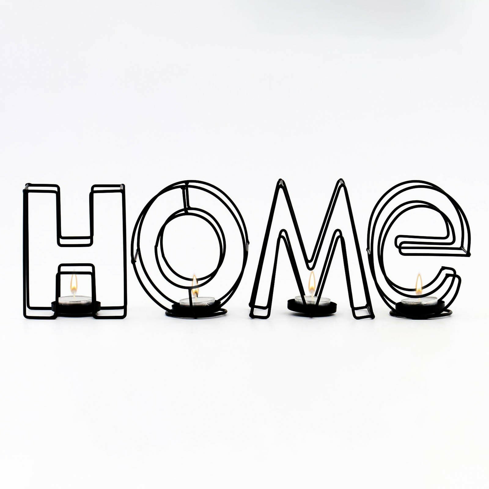 Подсвечник металлический настольный "Home", 13.5 х 42 см, черный - фотография № 3