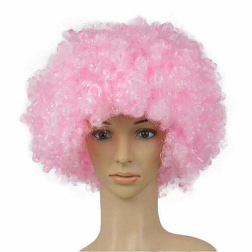 Парик кудрявый МаскаПати нежно-розовый нежно розовый парик кайли