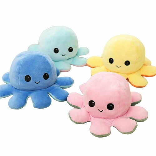 Мягкая игрушка для детей двусторонний осьминог вывернушка перевертыш 18 х 18 х 9 см цвет в ассортименте ZY001 439₽