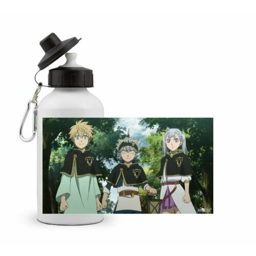 фото Спортивная бутылка черный клевер, black clover №19 goodbrelok