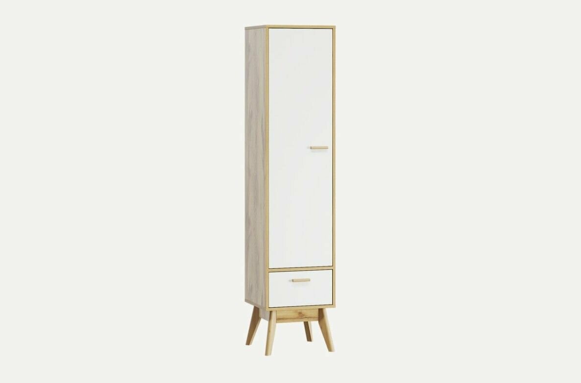 Распашной шкаф Нордик-1 Wood White, 42 см х 40 см х 185 см