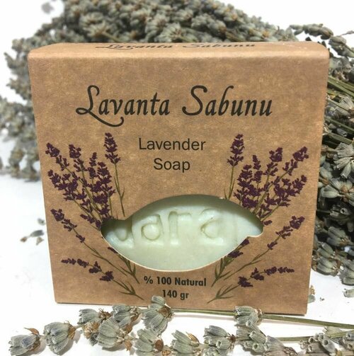 Dara Sabun Натуральное Турецкое мыло лаванда, ароматерапия+увлажнение кожи лица, тела и волос с маслами, Lavender Soap, 140 гр.