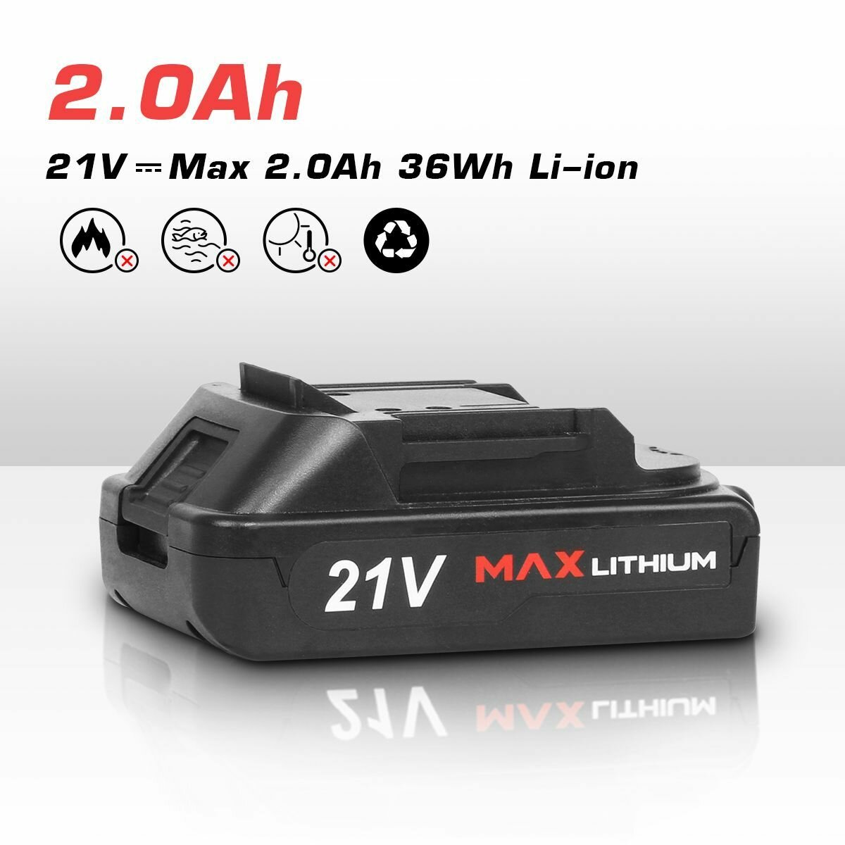 21V 2000mAh Литий - ионный аккумулятор быстрой зарядки, Prostormer