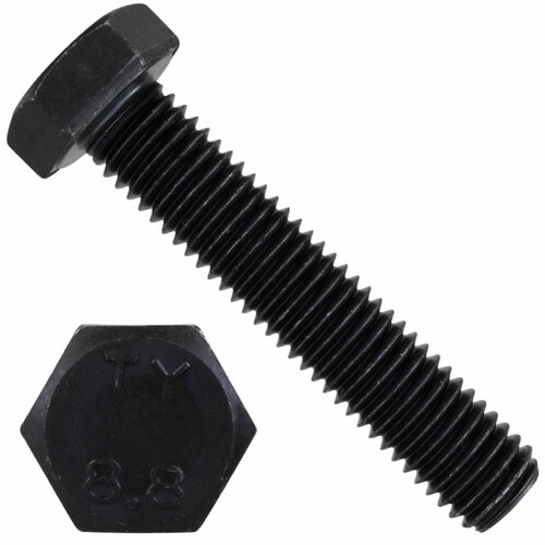 Болт шестигранный М12х70 DIN 933 Reyher 009338000120070, класс прочности 8.8, сталь без покрытия