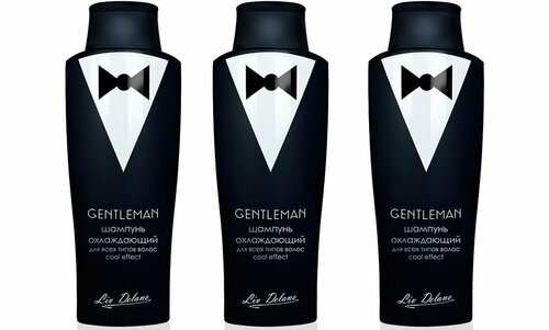 Шампунь для волос Liv Delano Gentleman Cool effect, охлаждающий, для всех типов волос, 300 мл, 3 шт.