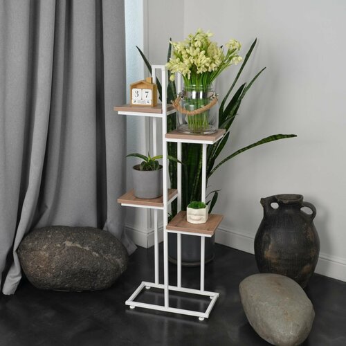 Подставка для цветов напольная металлическая лофт 4-полочная 7000₽