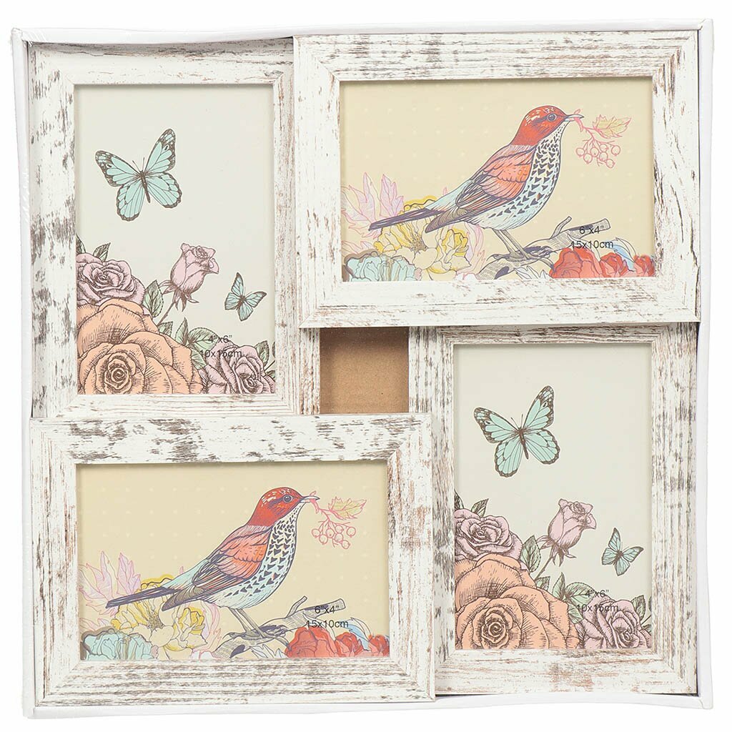 фото Фоторамка-коллаж на 4 фото, 29.25х29.5 см, серая, Винтаж, Y3-1553