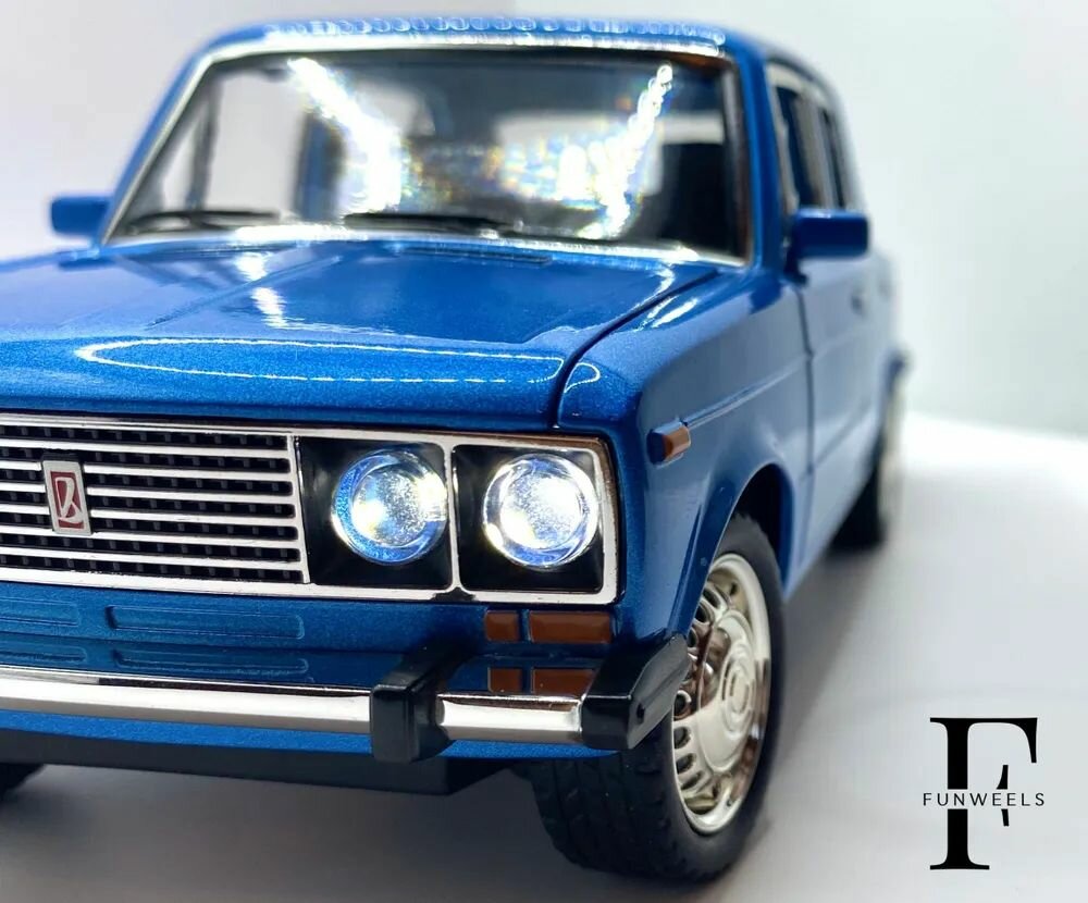 Машинка игрушечная ВАЗ 2106, металлическая, 1:18 (синяя)
