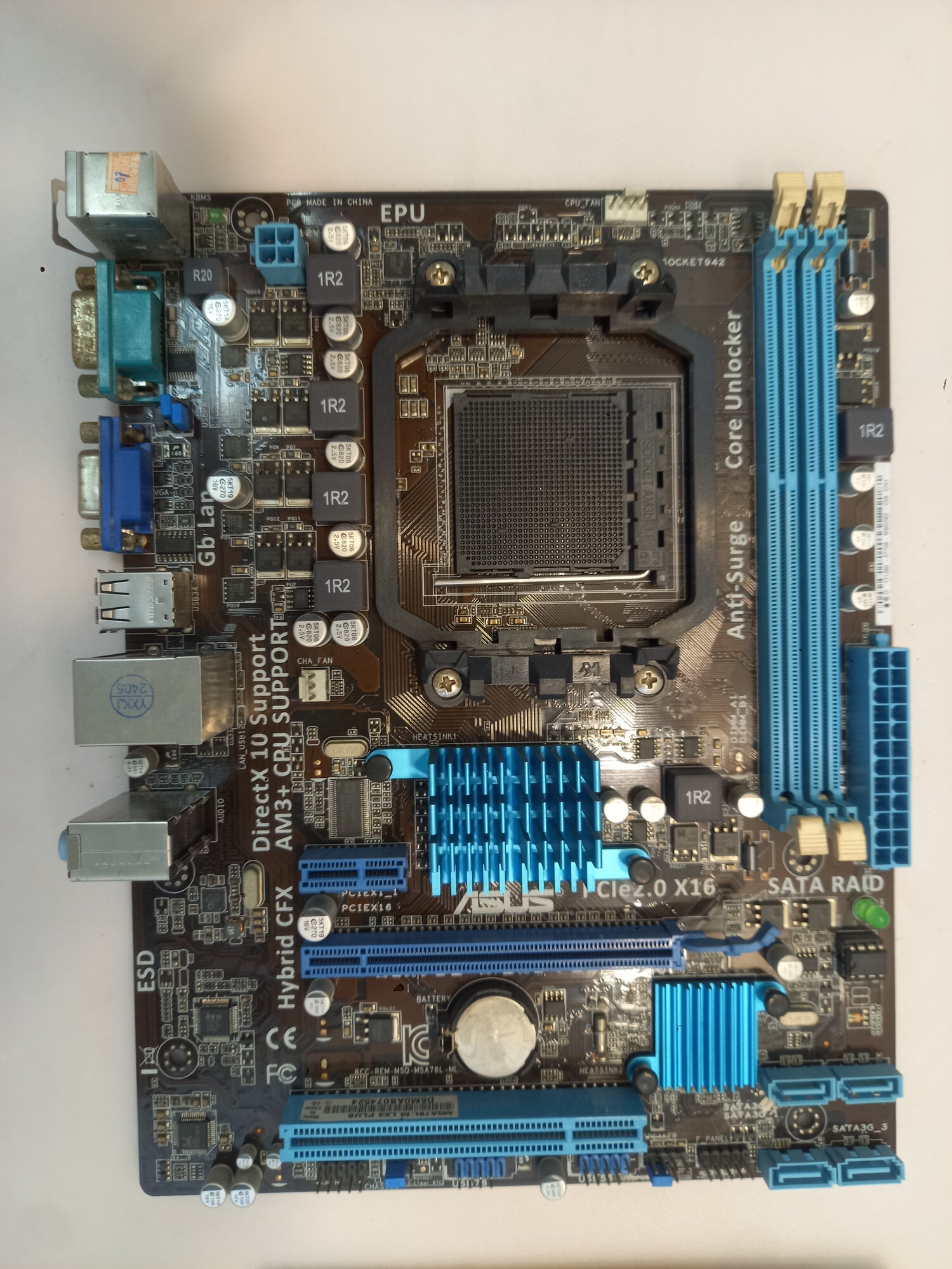 Мат. плата ASUS M5A78L-M LX3 Plus SocketAM3+ PCI-E+SVGA+GbLAN SATA mATX 2DDR3 — фото 1