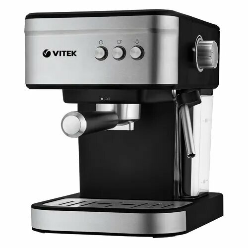 Кофеварка рожковая VITEK VT-8468 для эспрессо и капучино 15бар черныйстальной 711800₽