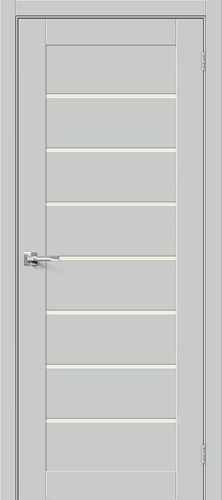 Дверь межкомнатная (полотно, коробка, наличники) (ПЭТ Bravo X) Браво-22 Grey Silk 200*60