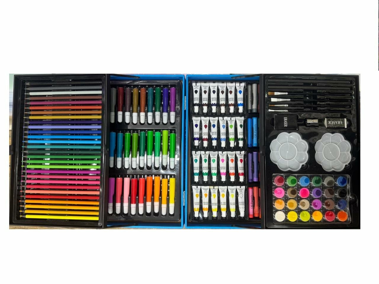 Набор для рисования и творчества в чемодане, маркеры, карандаши, фломастеры, 145 штук
