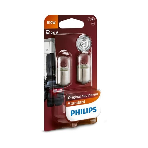 13814B2 PHILIPS Лампа накаливания R10W 24V 10W BA15s блистер (2 шт.) B2