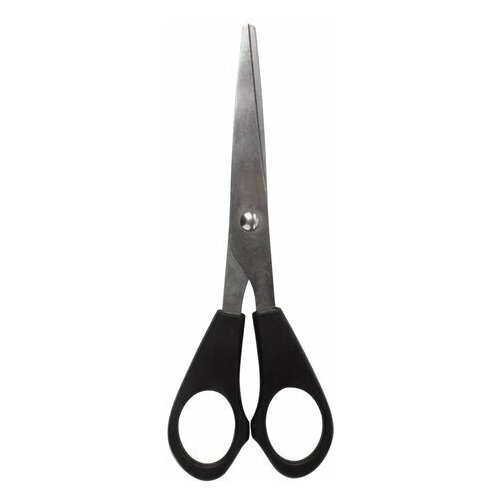 Ножницы Staff 140мм, симметричные ручки, остроконечные, черные (235458), 12шт.