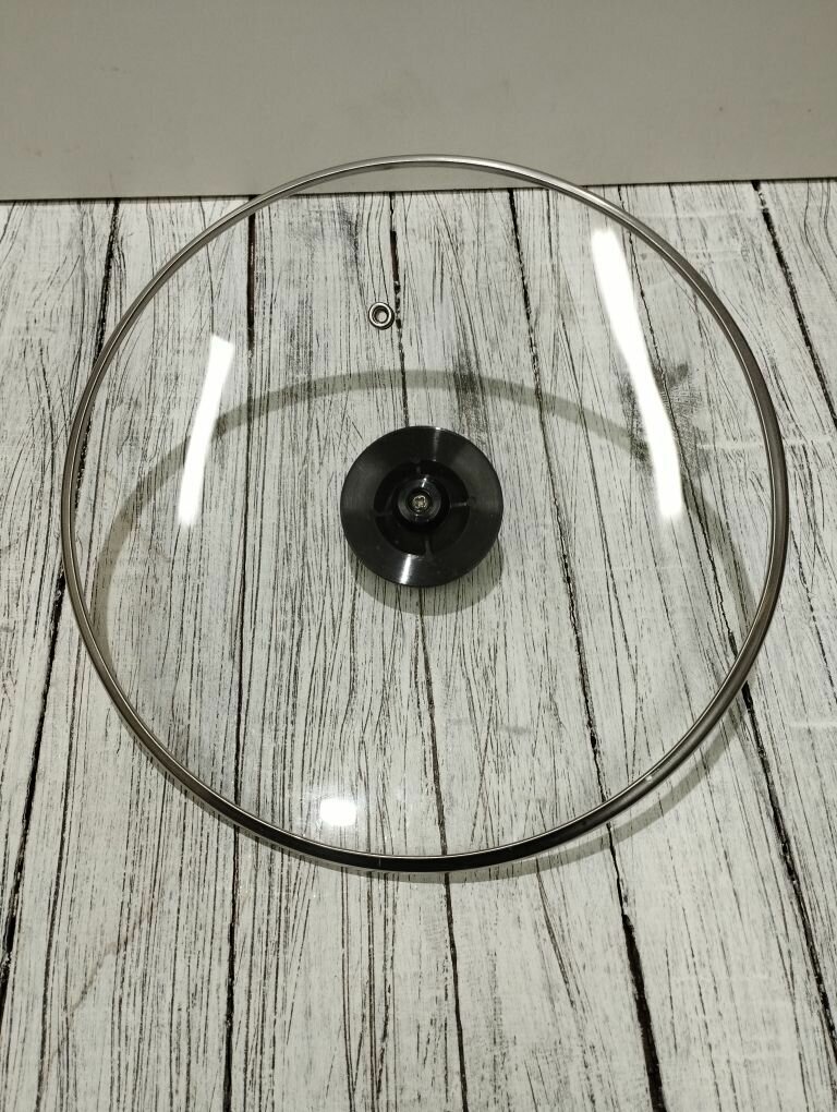 Крышка стеклянная 20 см для сковороды, кастрюли, с металлическим ободом - фотография № 3